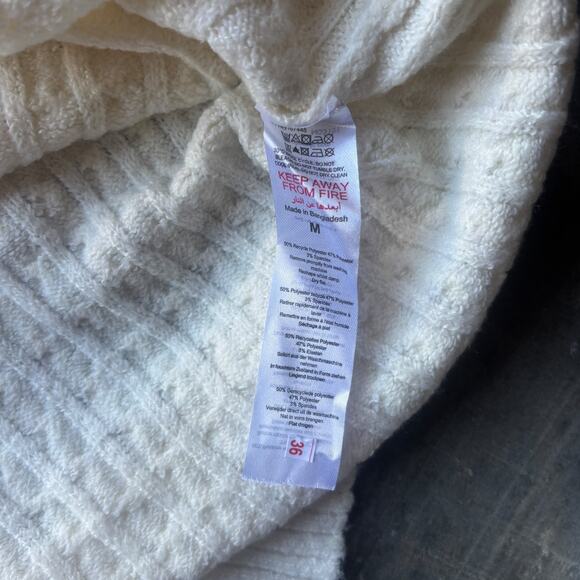 PrettyLittleThing Cable Knitted Sweater Jumper Dress Women's M Cream Long Sleeve - Picture 7 of 13